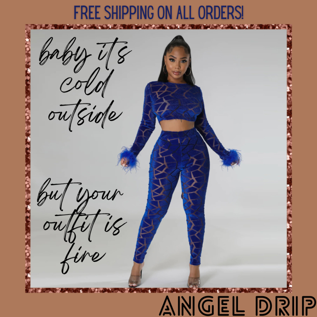 angel drip clothing front page image blue pant set